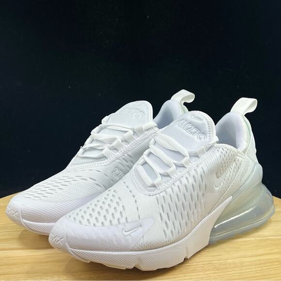 Nike Air Max 270 GS White Metallic Silver Shoes Sz 5.5Y NEW 943345-103 (7 Wmns) - Picture 2 of 9
